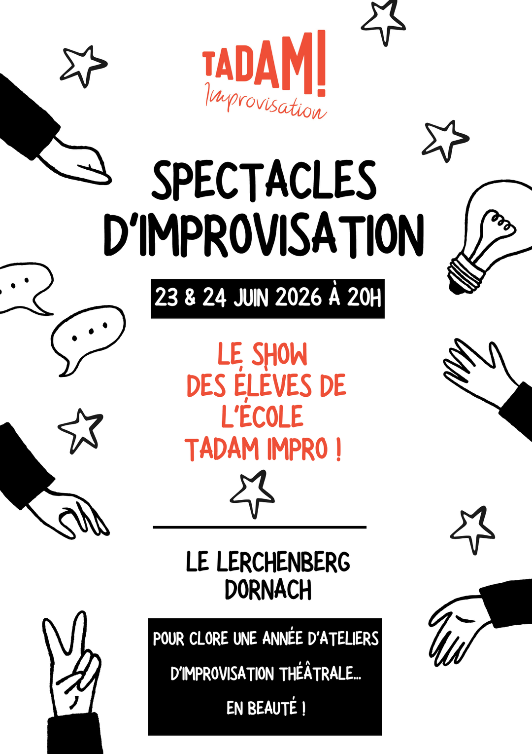 Spectacle de fin d'année des élèves de l'école Tadam 2026